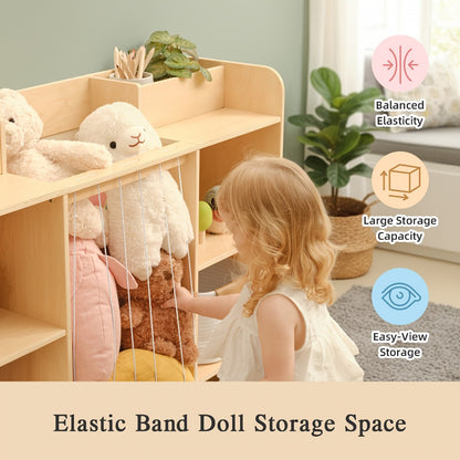 2-in-1 Solid Wood Doll Display Shelf for Kids' Room and Living Room detail image - detail view 4