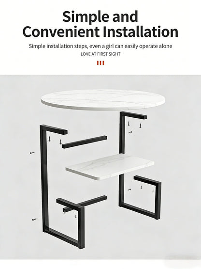 2-Layer Metal Side Table, Bedside End Table for Work, Display, and Everyday Use detail image - detail view 19