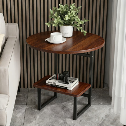 2-Layer Metal Side Table, Bedside End Table for Work, Display, and Everyday Use detail image