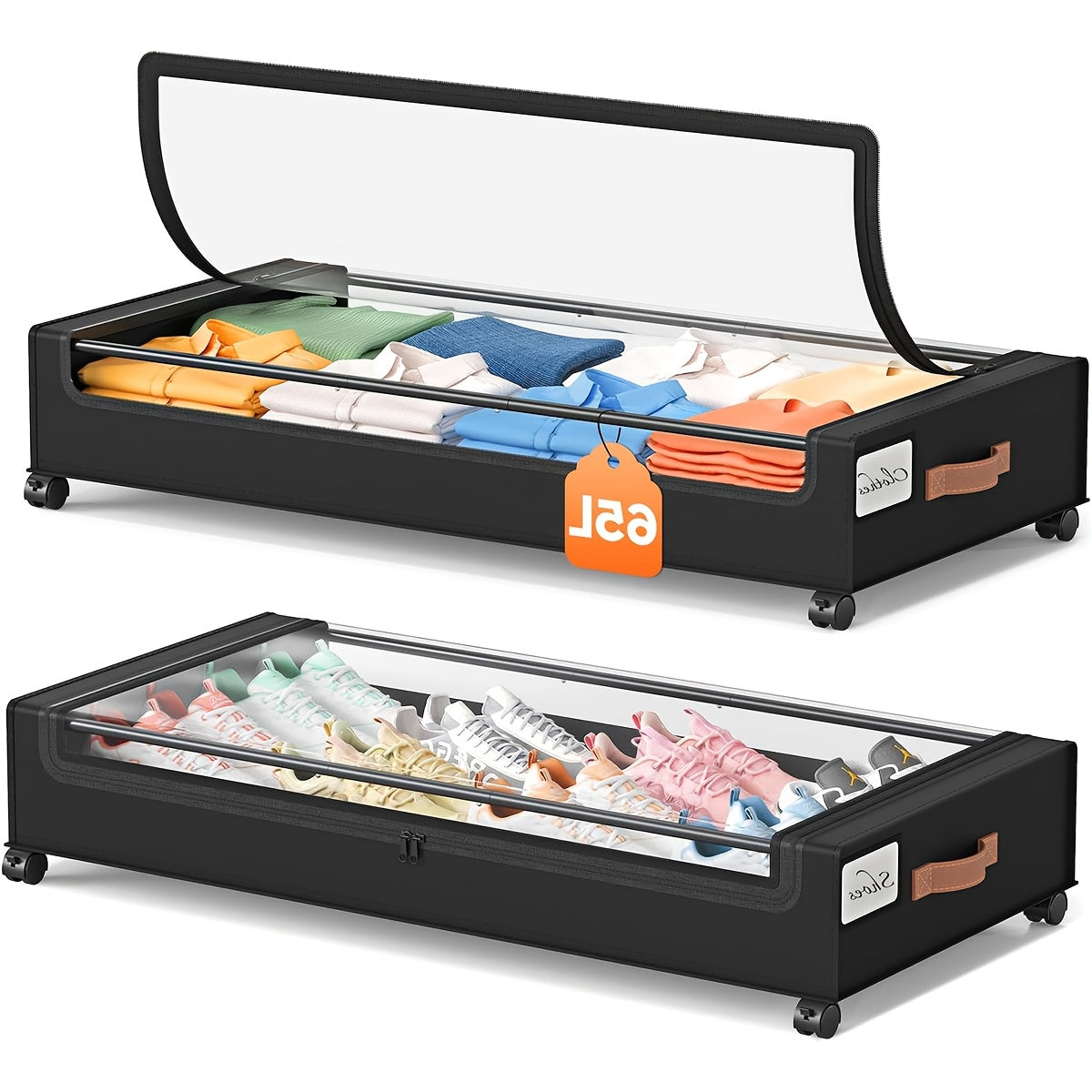 Under Bed Storage shown in the Black 2PC option