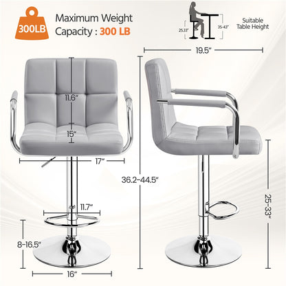 2-Piece Set Faux Leather Bar Stool for Kitchen and Dining Room detail image - detail view 4