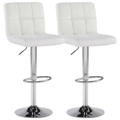 2-Piece Set Faux Leather Bar Stool with Adjustable Height and Armrests for Kitchen detail image