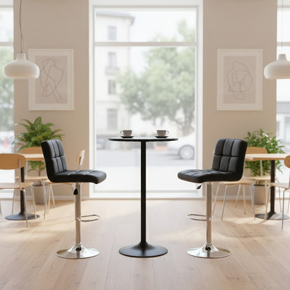 2-Piece Set Faux Leather Bar Stool with Footrest for Kitchen detail image - detail view 6