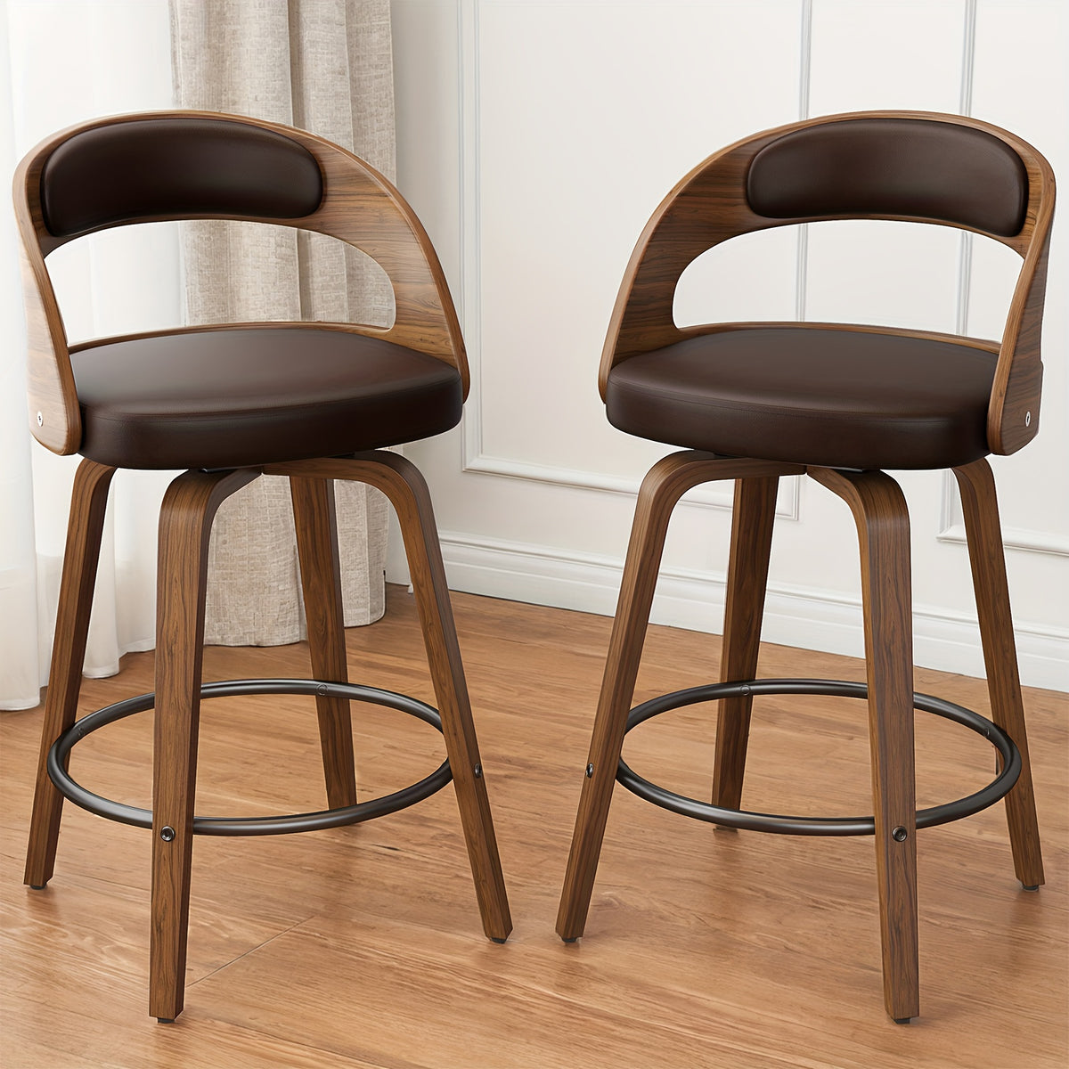 Bar Stools shown in the Brown option