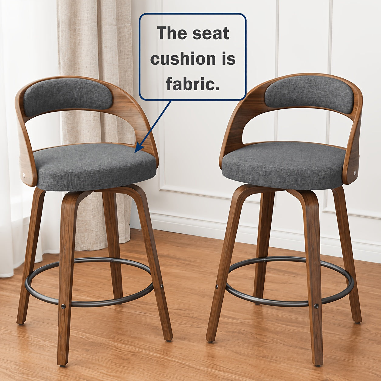Bar Stools shown in the Grey option