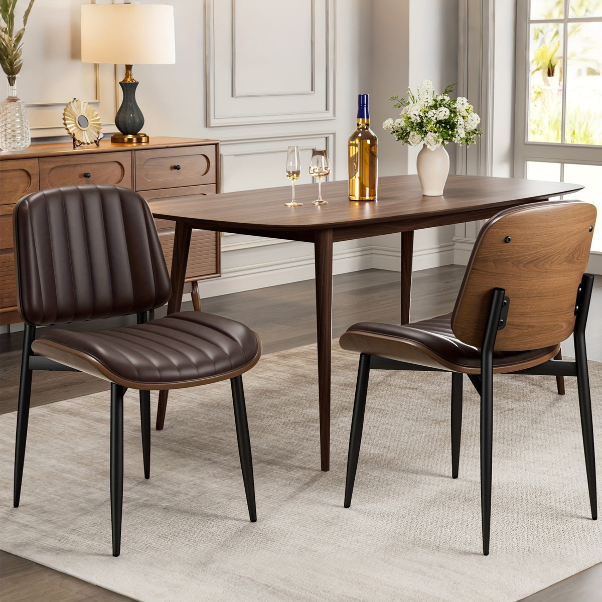 Dining Chair shown in the Brown*2-Vertical Stripes option