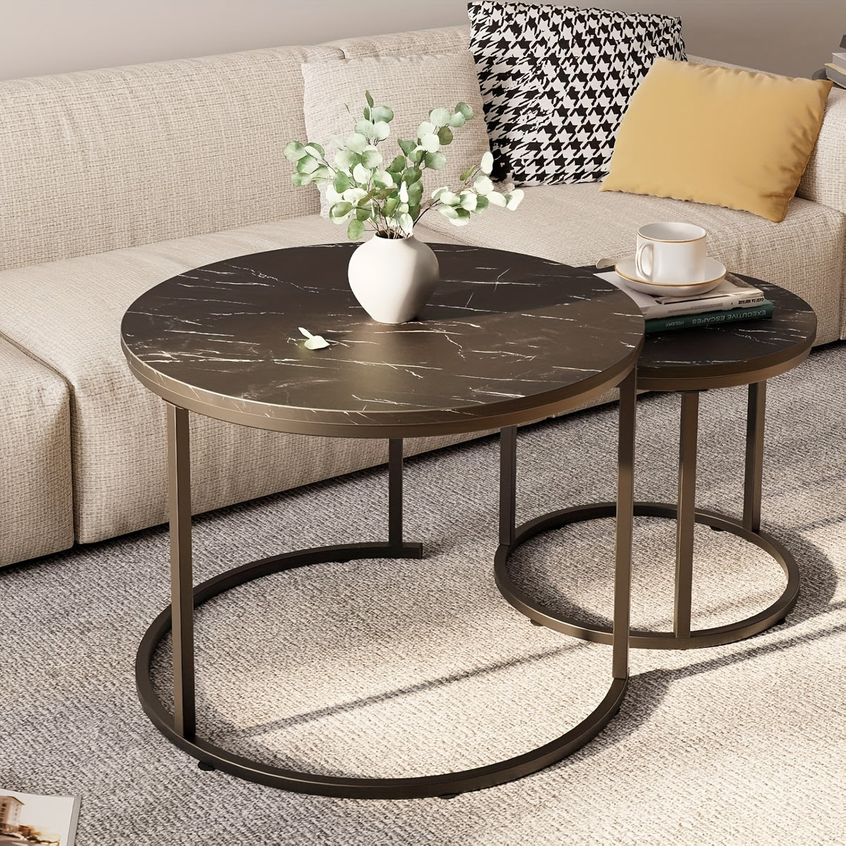 Coffee Table shown in the Black Marble +Black option