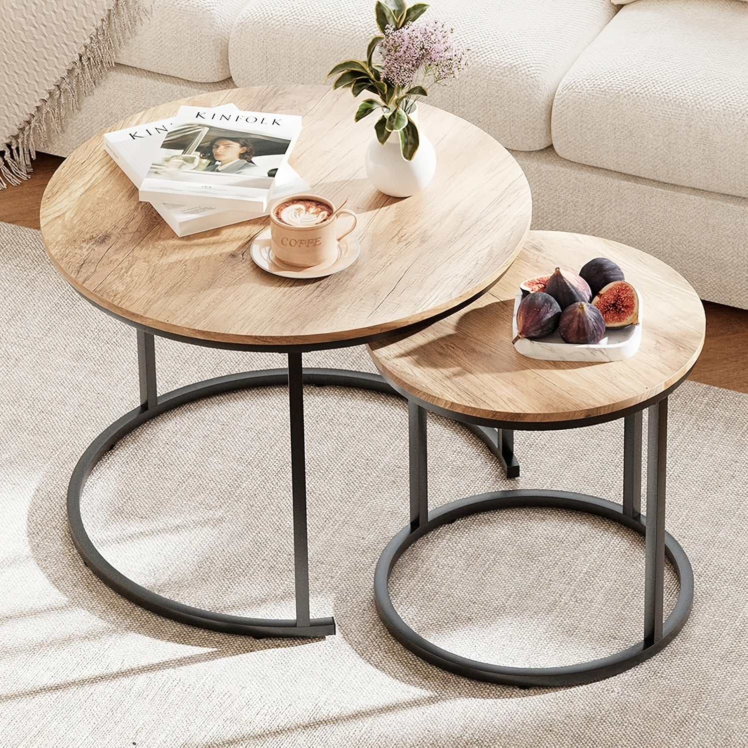 Coffee Table shown in the Light Brown+ black option
