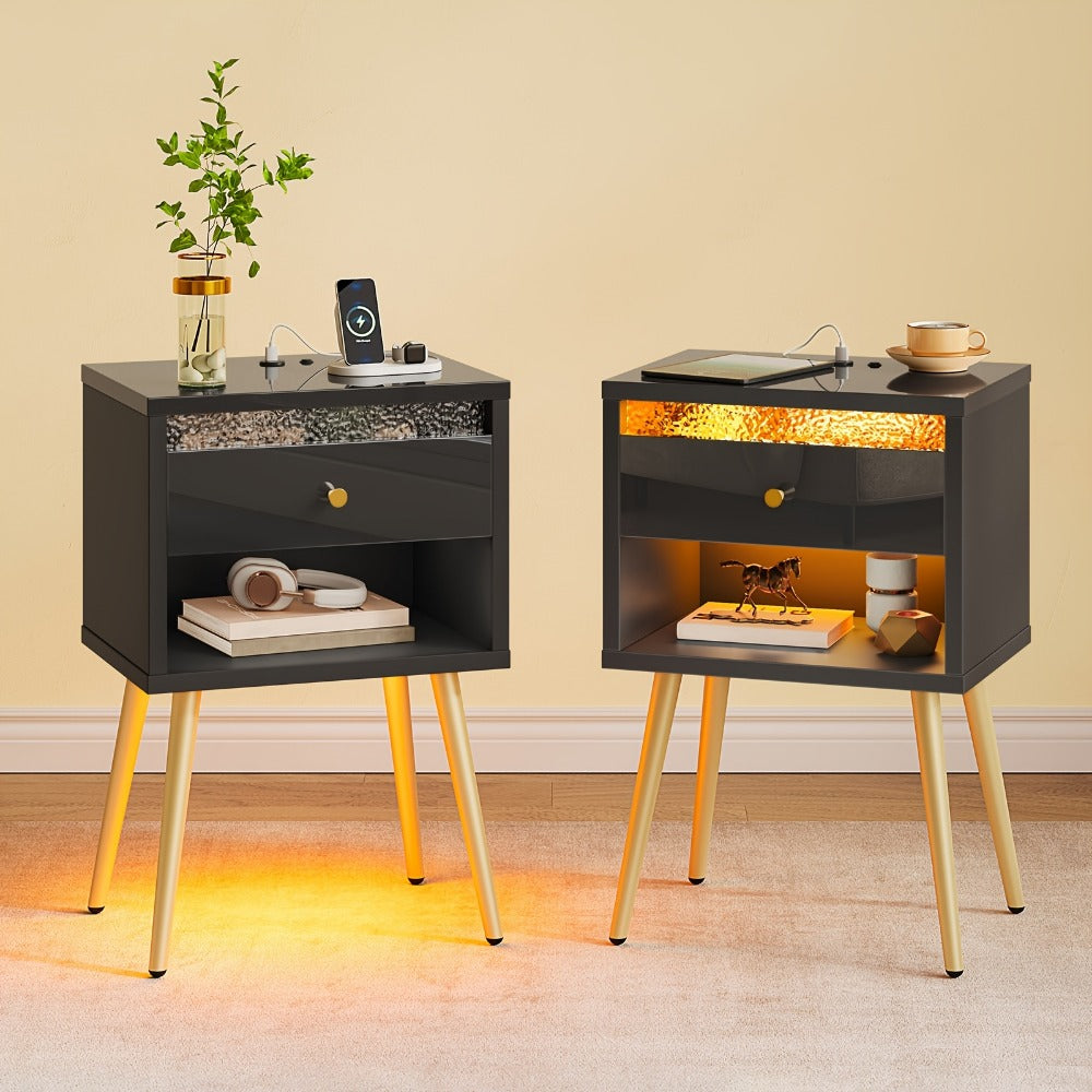 2-Piece Set Nightstand, Bedroom Side Table for Practical Everyday Home Use detail image - detail view 11