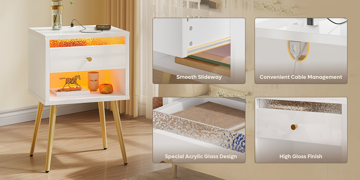 2-Piece Set Nightstand, Bedroom Side Table for Practical Everyday Home Use detail image - detail view 19