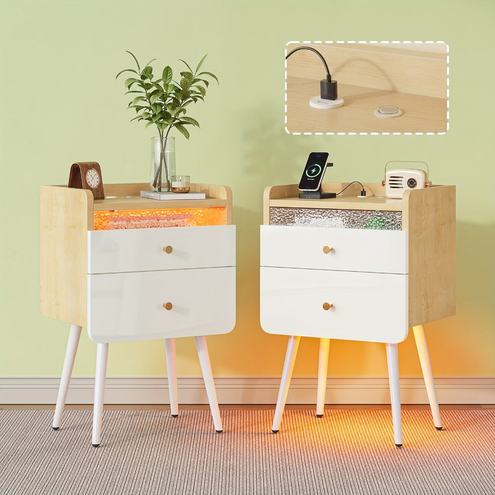 2-Piece Set Nightstand, Bedroom Side Table for Practical Everyday Home Use detail image - detail view 7