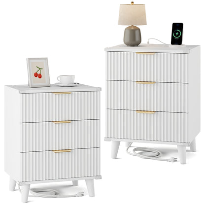 Nightstand shown in the Set of 2-White option