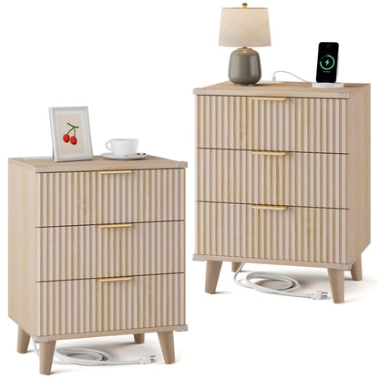 Nightstand shown in the Set of 2-Wood Color option