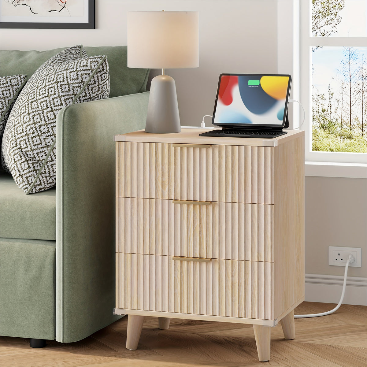 Nightstand shown in the Wood Color option