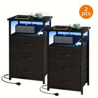 2pcs-3 Drawers-Black