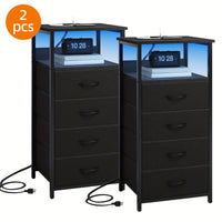 2pcs-4 Drawers-Black