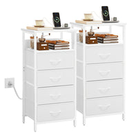 2pcs-4 Drawers-White