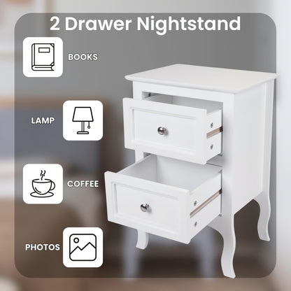 2-Piece Set Nightstand with Multiple Color Options, Bedside Storage Table detail image - detail view 21