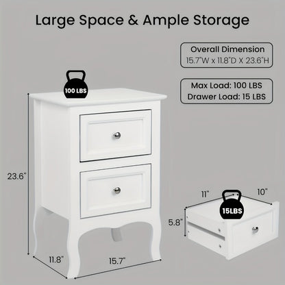 2-Piece Set Nightstand with Multiple Color Options, Bedside Storage Table detail image - detail view 22