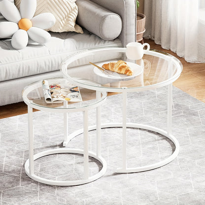 Coffee Table shown in the Clear Glass - White option