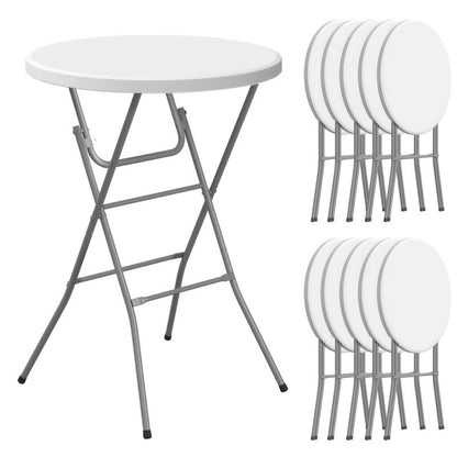2-Piece Set Round Folding Table, Portable Fold-Up Table for Patio detail image - detail view 3