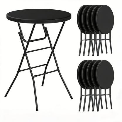 2-Piece Set Round Folding Table, Portable Fold-Up Table for Patio detail image - detail view 5