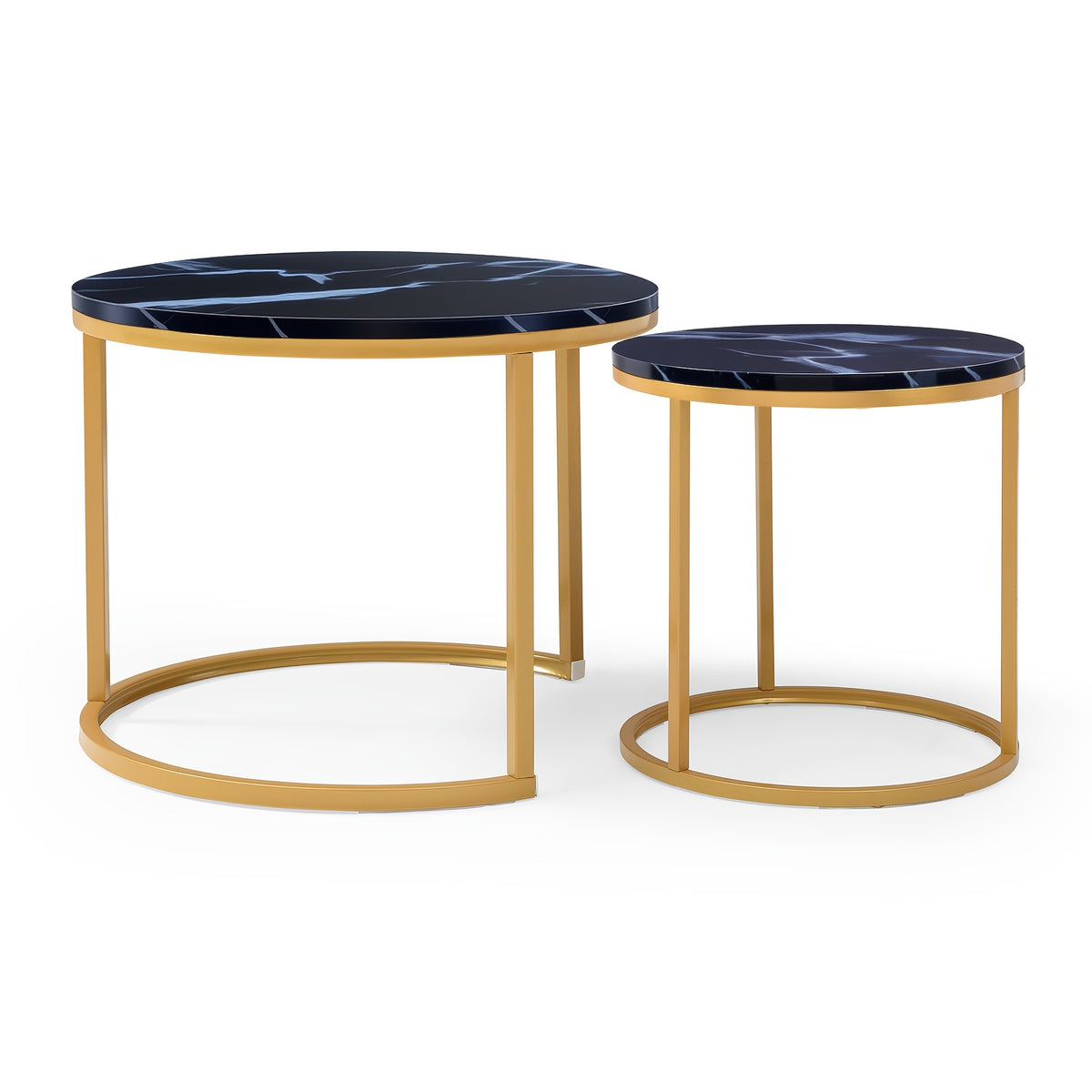 Coffee Table shown in the Black + Golden + Metal + MDF option