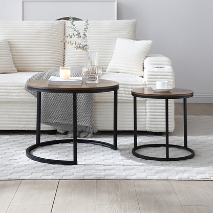 Coffee Table shown in the Walnut + MDF+Metal + Primary Living Space option