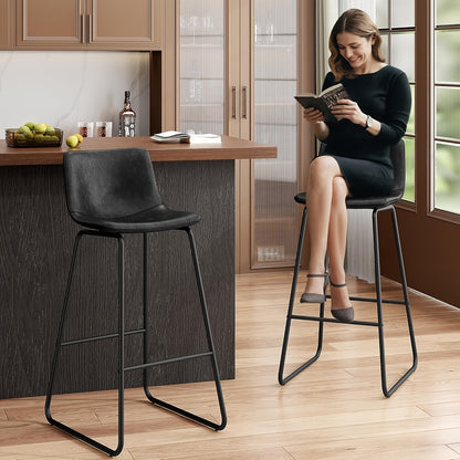 Bar Stool shown in the 2Pcs-Black option