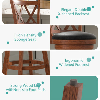 2-Piece Set Upholstered Bar Stool with Solid Wood Construction for Kitchen detail image - detail view 4