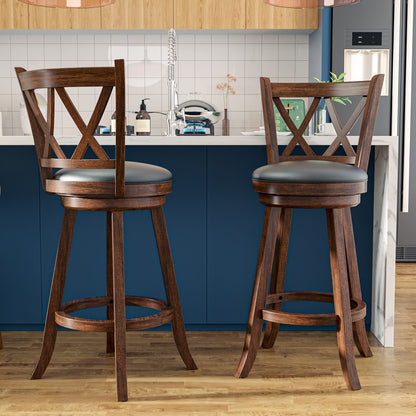 2-Piece Set Upholstered Bar Stool with Solid Wood Construction for Kitchen detail image - detail view 7