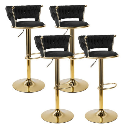 2-Piece Set Velvet Bar Stool with Adjustable Height for Kitchen detail image - detail view 5