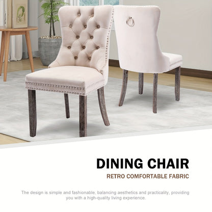2-Piece Set Velvet Dining Chair with Tufted Back for Kitchen detail image - detail view 13