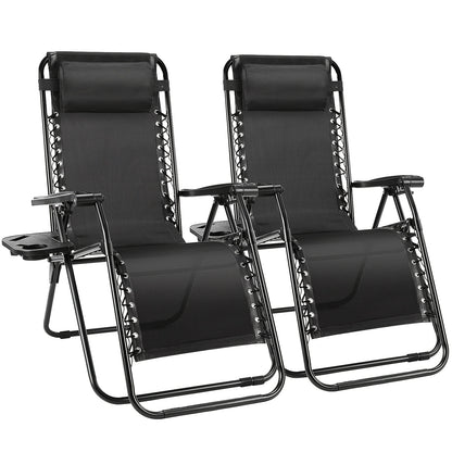 Outdoor Lounge Chair shown in the Black, 2pcs option