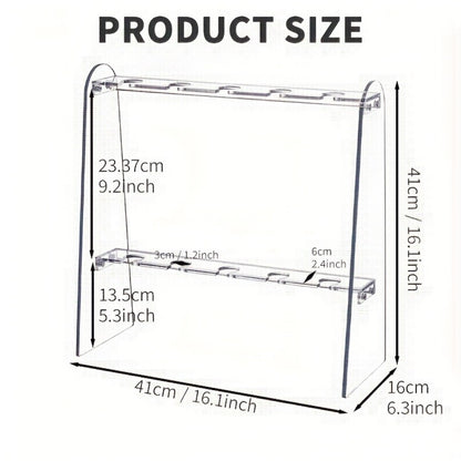 2-Tier Acrylic Wine Glass Rack with Wine Glass Holder for Kitchen detail image - detail view 3
