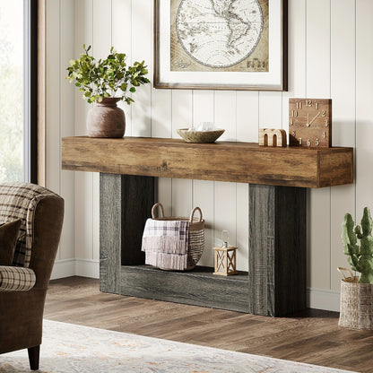 2-Tier Console Table, Narrow Entryway Table for Work, Display, and Everyday Use detail image - detail view 6