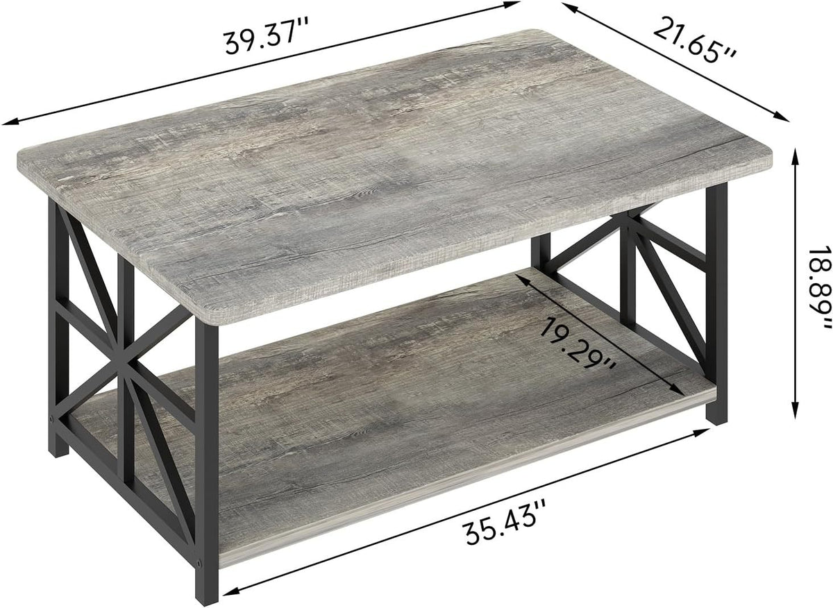 2-Tier Faux Marble Coffee Table with Multiple Color Options, Living Room Center Table detail image - detail view 17