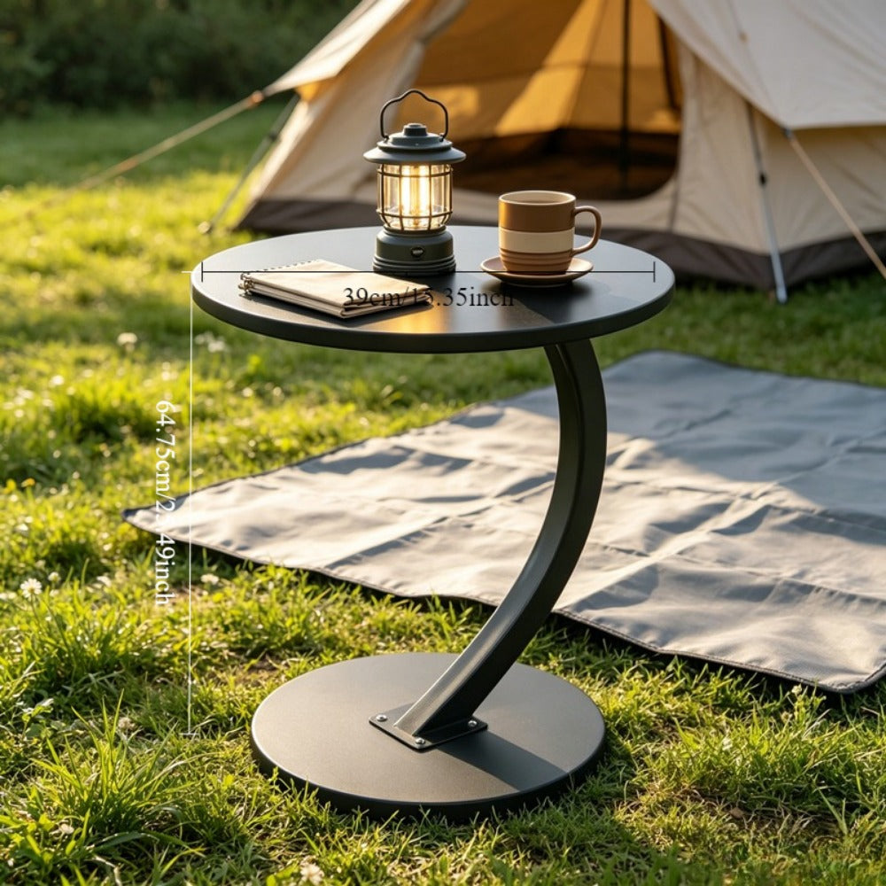 2-Tier Faux Marble Outdoor Side Table with Weather-Resistant Finish, Outdoor Accent Table detail image - detail view 6