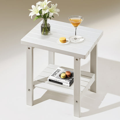 Outdoor Side Table shown in the White option