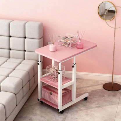 2-Tier Rolling Bedside Table with Rolling Wheels for Living Room detail image - detail view 3