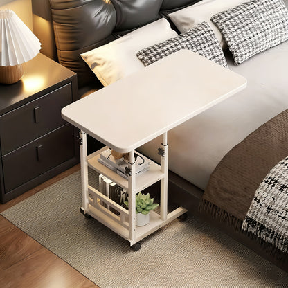 Bedside Table shown in the White with 4 wheels option