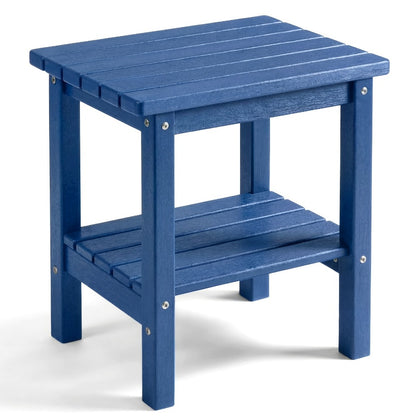2-Tier Wood Outdoor Side Table, Outdoor Accent Table for Patio detail image - detail view 9
