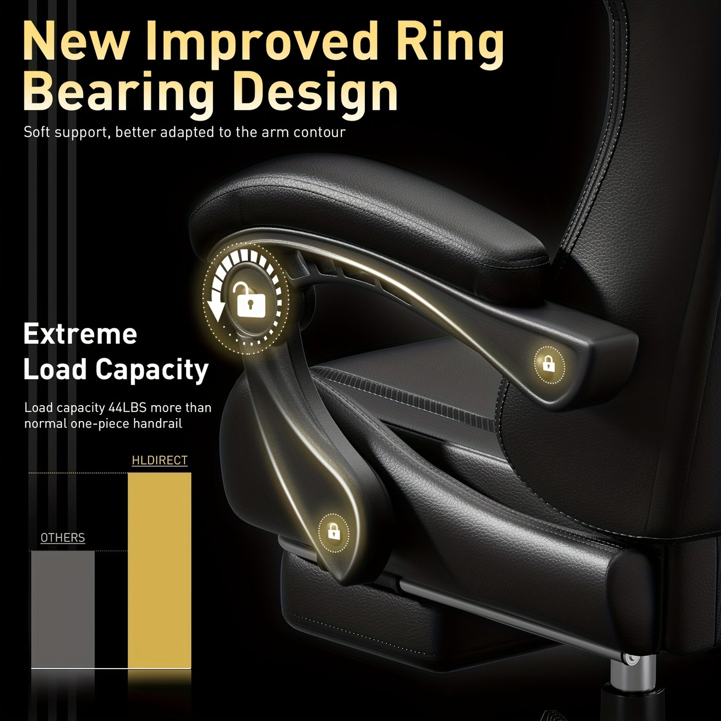 Chair Designed for Gaming Featuring Pocket Spring Cushioning, Suitable for Video Games, Ergonomic with Massage Lumbar Support for Adults, And a Swivel Faux Leather Office Chair
