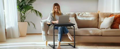 TV Tray Table Set – Adjustable Folding Table with 6 Height Levels & 3 Tilt Angles, 1-Pack or 2-Pack, for Couch, Bed, Dining & Restaurant Use