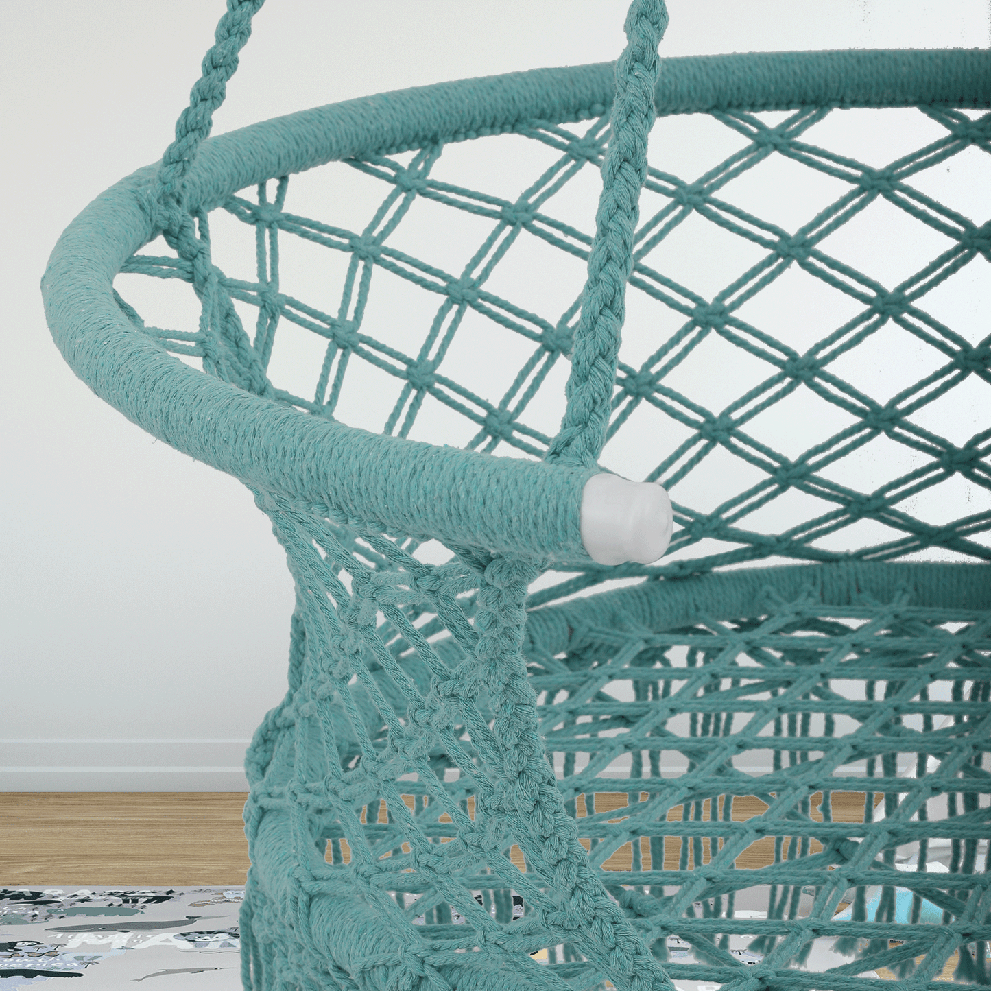 Magshion Macrame Hanging Swing Chair, Boho Style Hanging Rope Hammock Chair w/Tassels Max 350 lbs for Porch, Balcony,Outdoor