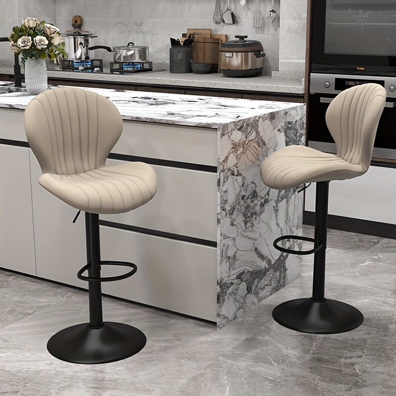Bar Stools Set Of 1/2/3/4, Modern Swivel Bar Chairs, Barstools Counter Height with High Backrest, Artificial Leather, Easy 3-5 Minute Assembly for Bar, Kitchen, Dining Room.