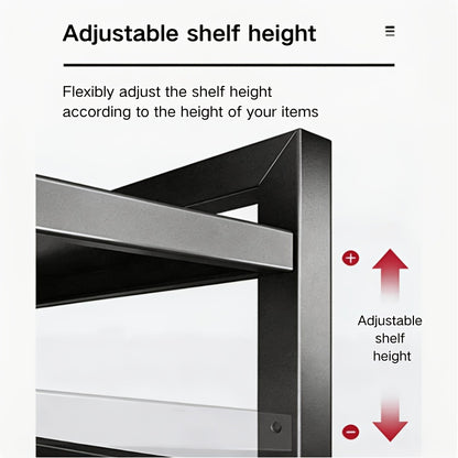 Space-Saving Adjustable Microwave Shelf, Multi-Functional Kitchen Counter Shelf. Thickened Metal, Strong Load Capacity. Easy Assembly, Available In Single Or Double Layer. Adjustable From 16 -24in. Suitable for Microwave, Cookware, And Spice Storage