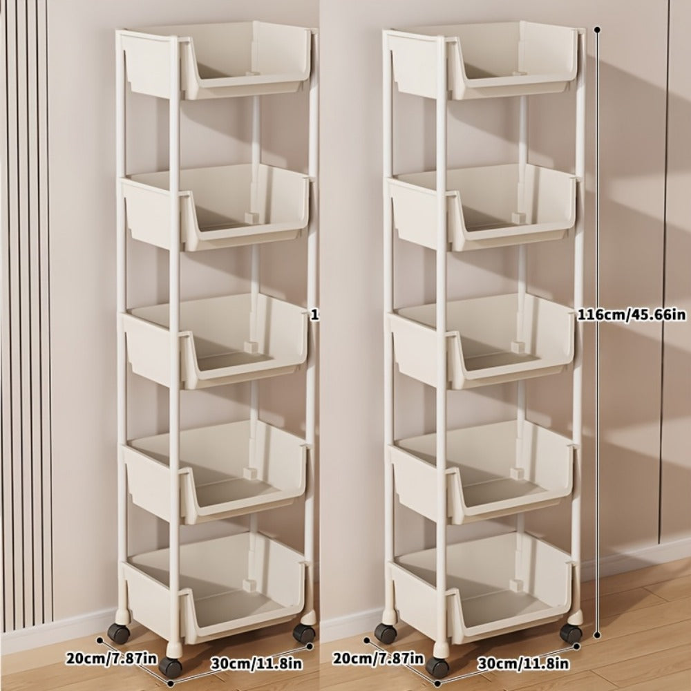 Shoe Rack 3 4 5 Layer with Wheels Hooks Storage Rack Organizer for Entryway Bedroom Closet Kitchen Living Room Office with Shoe Bags Option