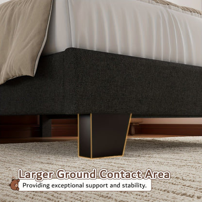 21-Inch Solid Wood Bed Frame with Tufted Back and No Box Spring Needed for Bedroom detail image - detail view 11