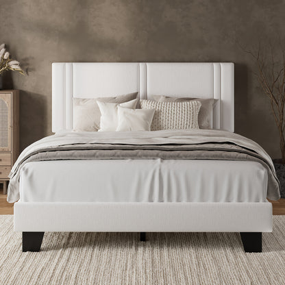 Bed Frame shown in the White-Full, Striped option